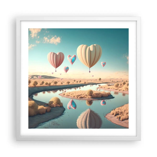 Affiche dans un cadre blanc - Poster - L'amour te permet de t'élever - 50x50 cm