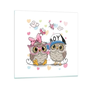 Impression sur verre - Image sur verre - On s'aime! - 50x50 cm