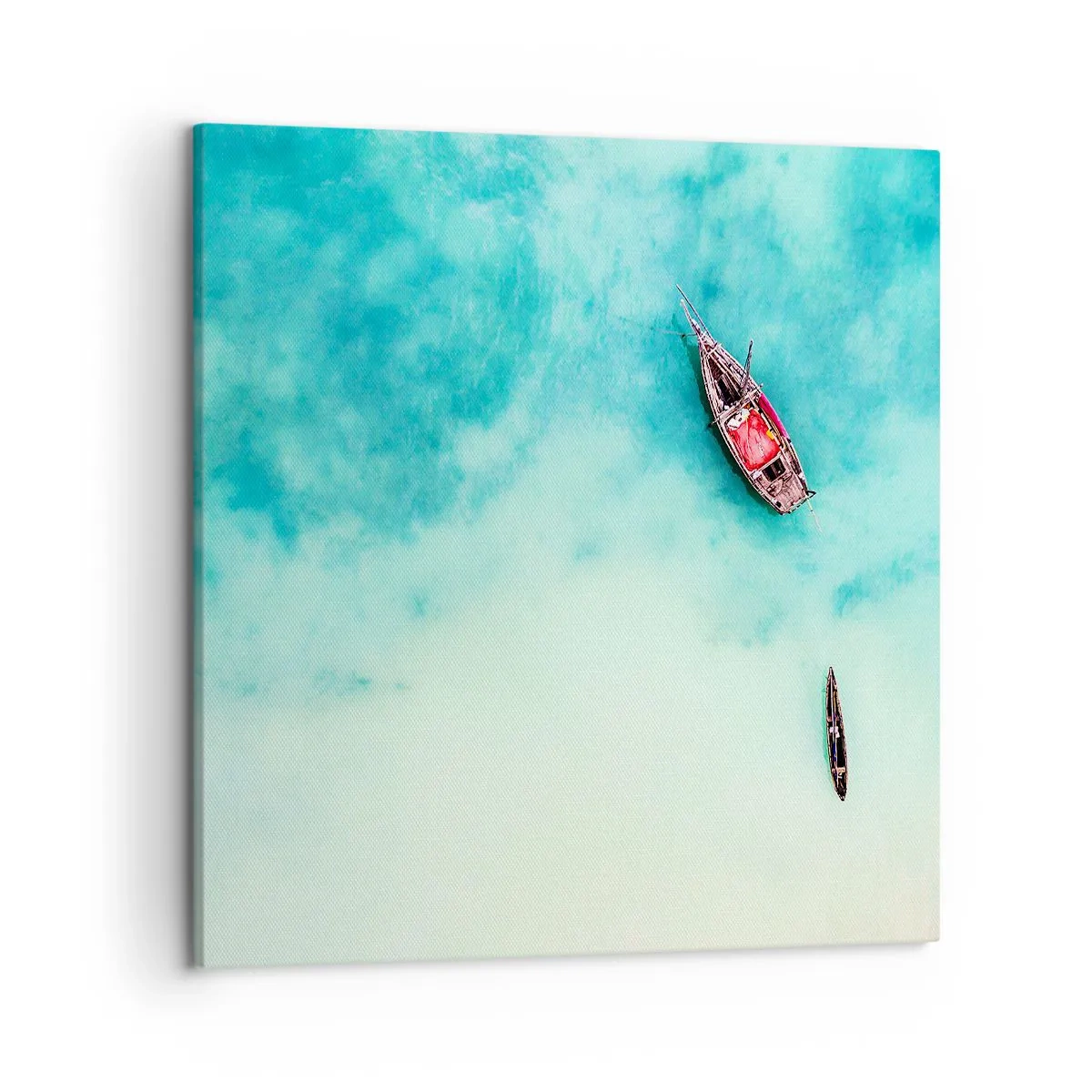 Impression sur toile - Image sur toile - Car sur les plages de Zanzibar, quand il y a un débordement d'eau... - 50x50 cm