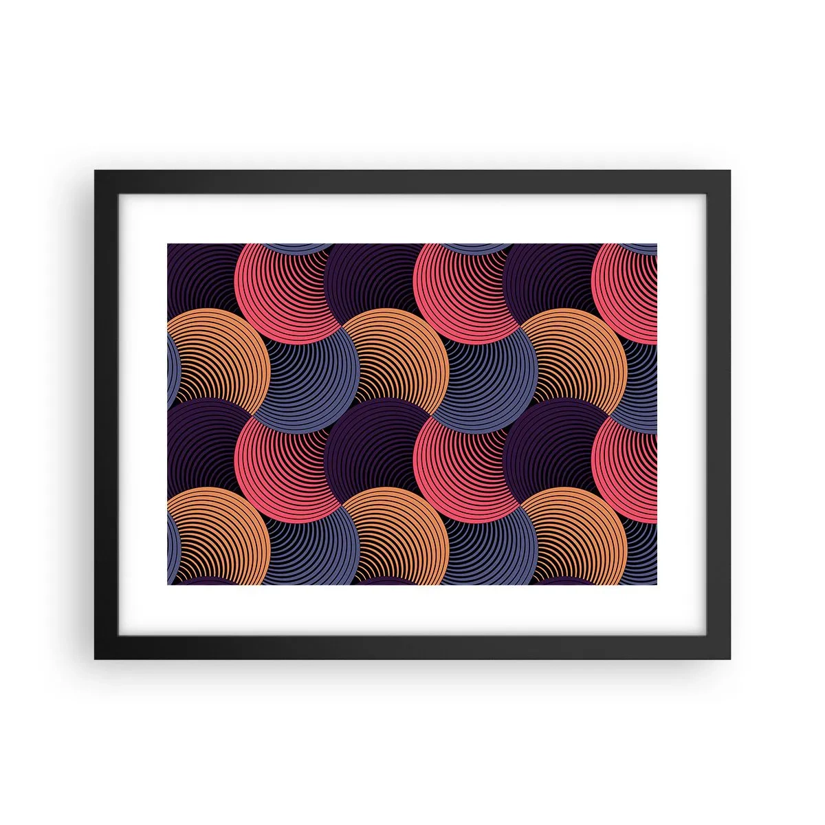 Affiche dans un cadre noir - Poster - Dans un rythme circulaire - 40x30 cm