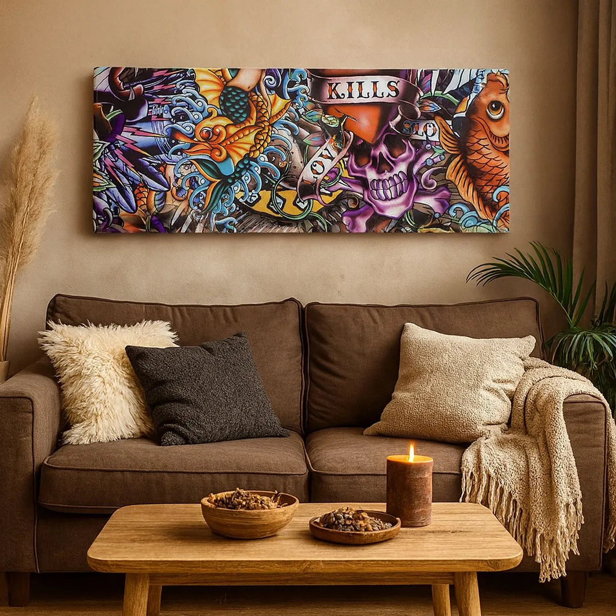 Impression sur toile - Image sur toile - Le rêve du tatoueur - 100x40 cm