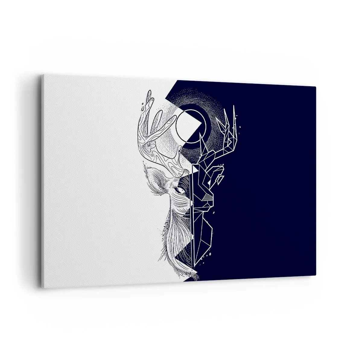 Impression sur toile - Image sur toile - Géométrie et nature dans une composition symbolique - 120x80cm - La lutte et l'unité des contraires - Décoration murale moderne pour le salon et la chambre ARTTOR