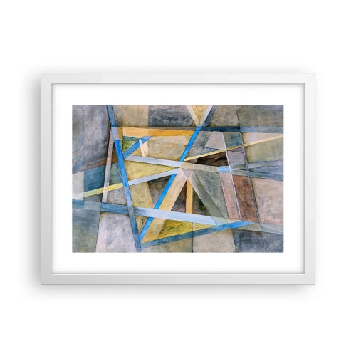 Affiche dans un cadre blanc - Poster - Tout droit ou en diagonale ? - 40x30 cm