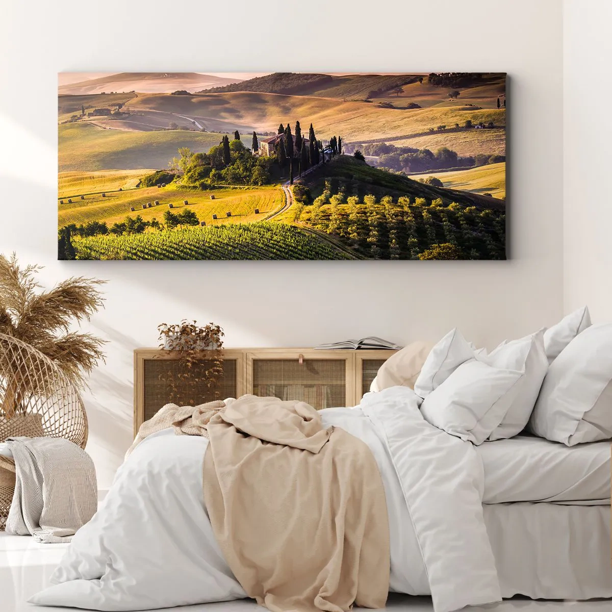 Impression sur toile - Image sur toile - Arcadie - le paysage toscan - 90x30 cm