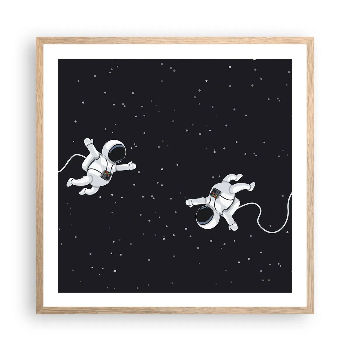 Affiche dans un chêne clair - Poster - Sortie cosmique - 60x60 cm