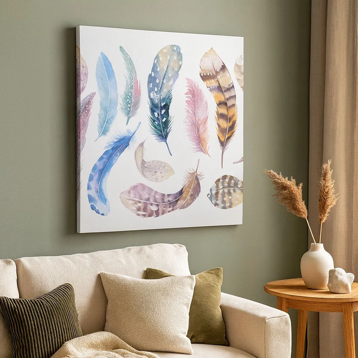 Impression sur toile - Image sur toile - Léger, bariolé et multicolore - 30x30 cm