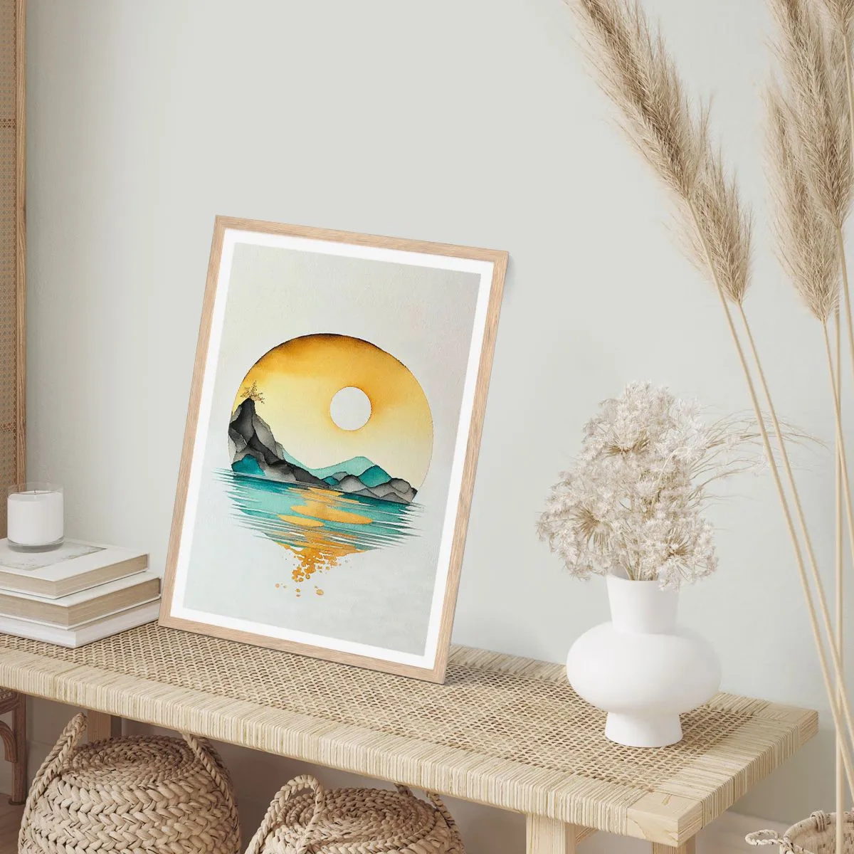 Affiche dans un chêne clair - Poster - Dans le cercle de la beauté - 50x70 cm