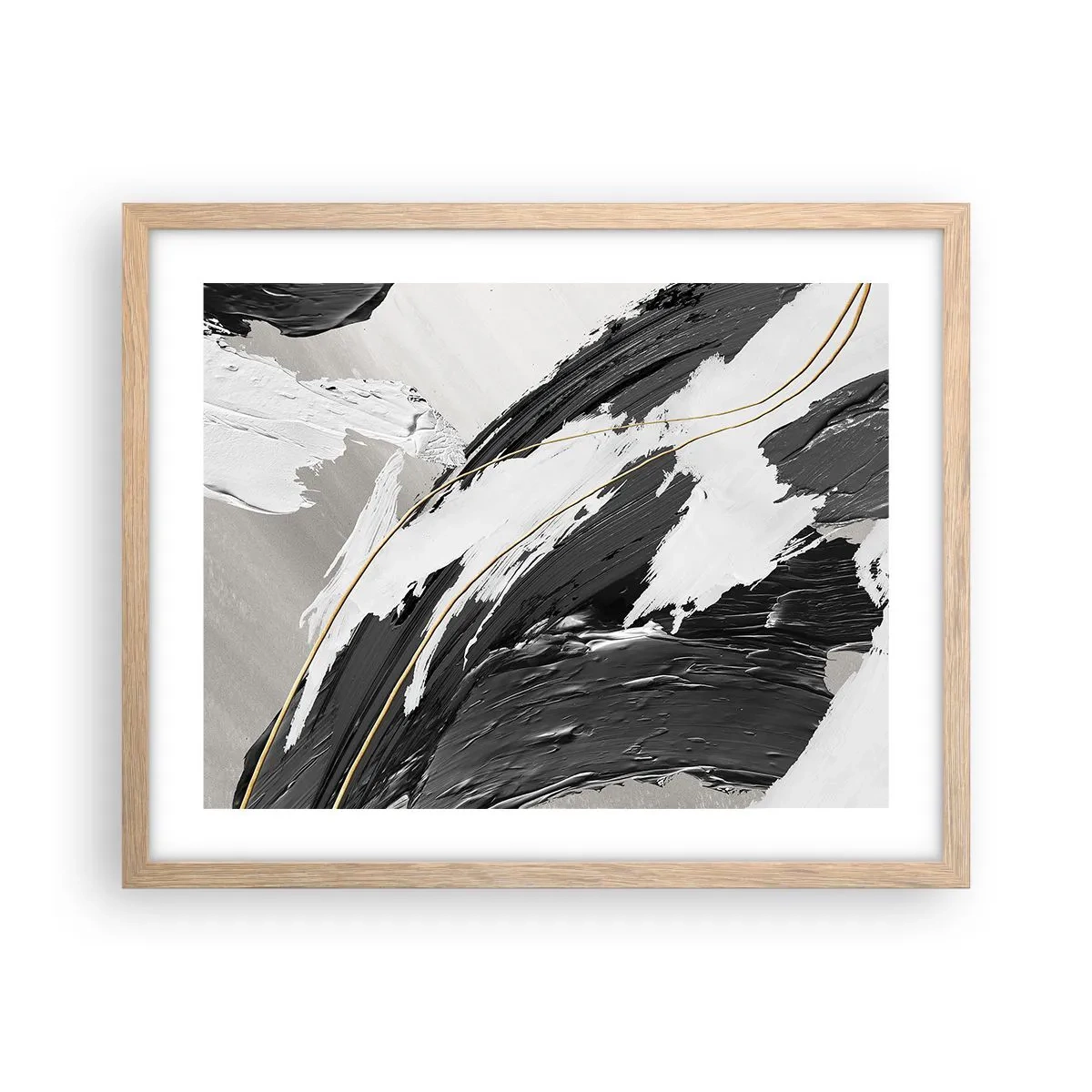 Affiche dans un chêne clair - Poster - L'abstraction à grande échelle - 50x40 cm