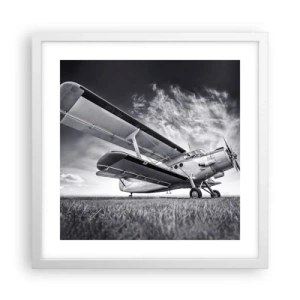 Affiche dans un cadre blanc - Poster - Le pèlerin ailé - 40x40 cm