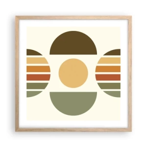 Affiche dans un chêne clair - Poster - Dans les coulaurs de la terre - 50x50 cm