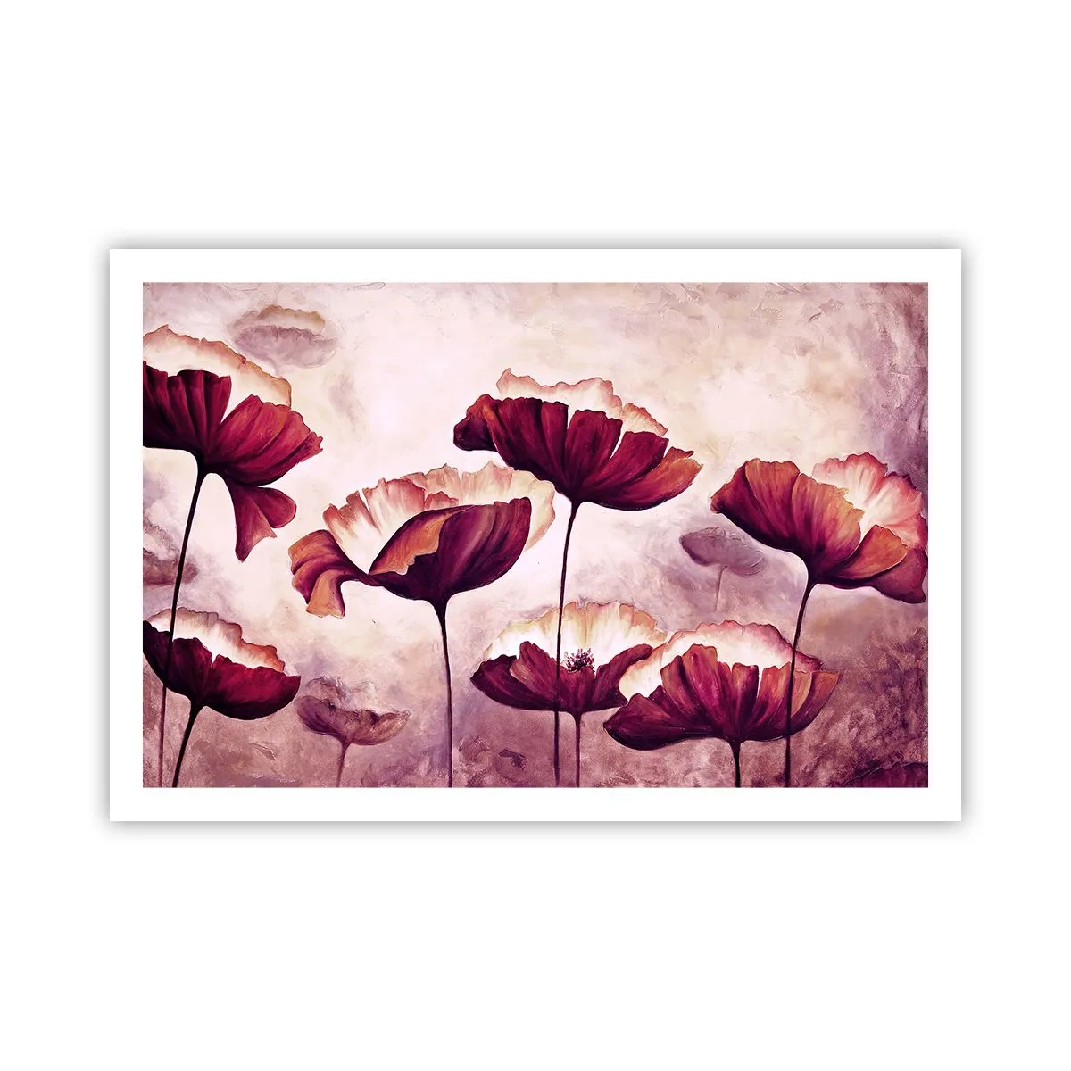 Affiche - Poster - Pétale rouge et blanc - 91x61 cm
