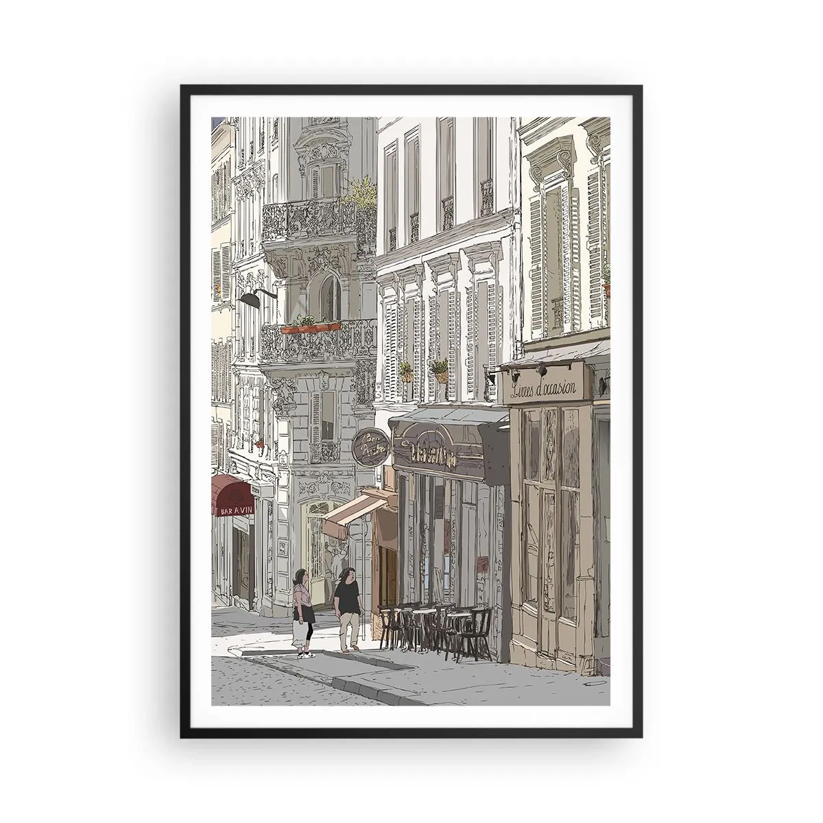 Affiche dans un cadre noir - Poster - Joie de la ville - 70x100 cm