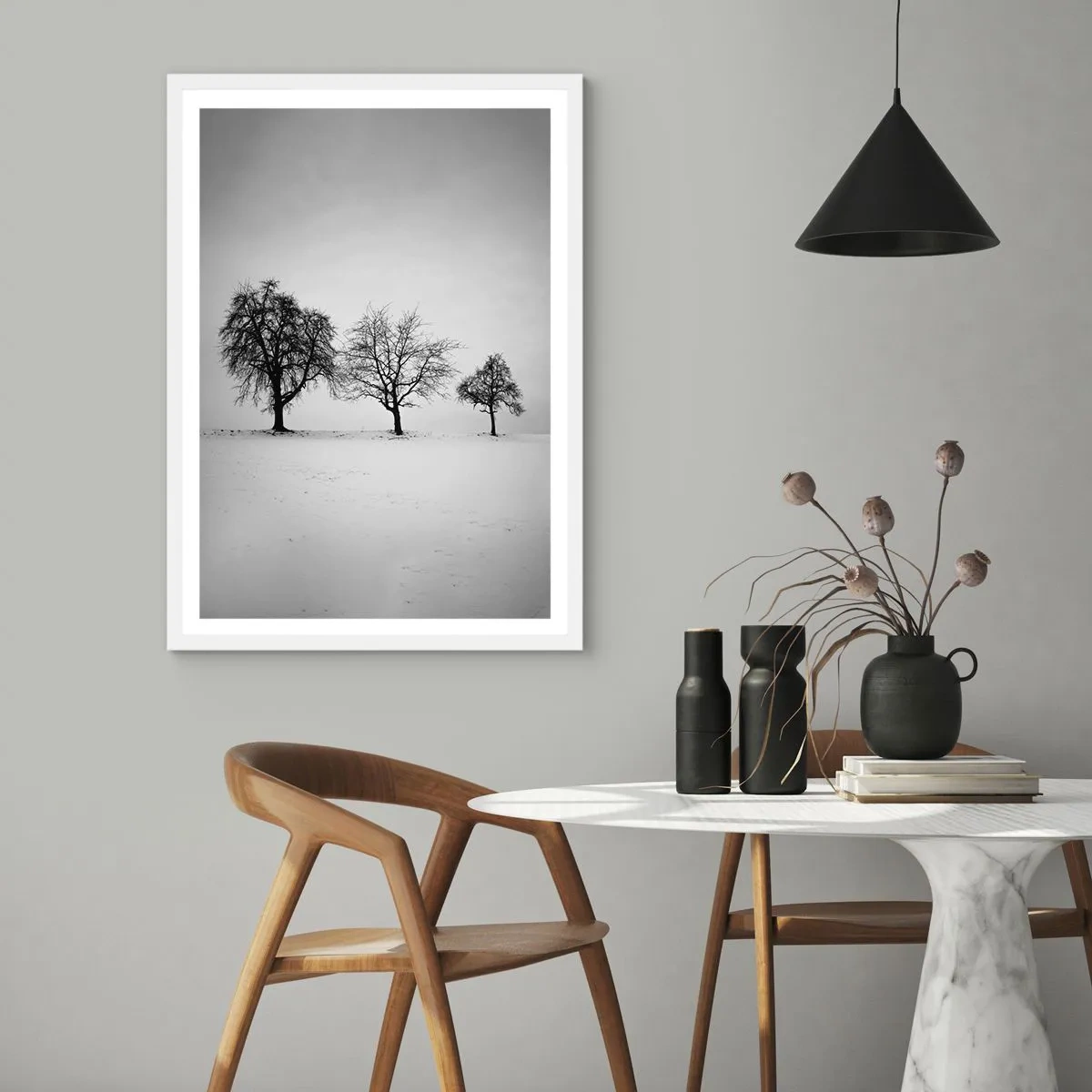 Affiche dans un cadre blanc - Poster - A quoi rêvent-ils? - 50x70 cm