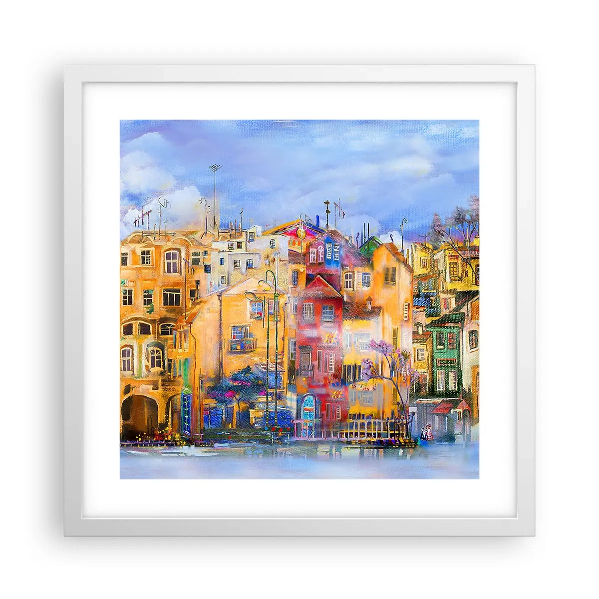 Affiche dans un cadre blanc - Poster - Nous sommes ensemble - 40x40 cm