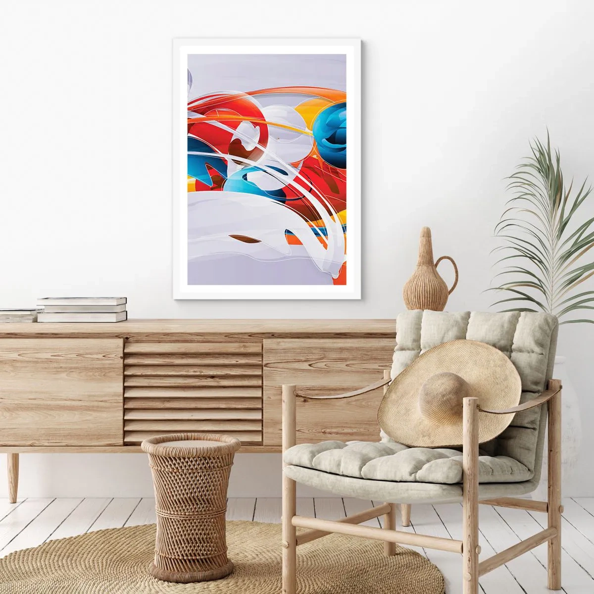 Affiche dans un cadre blanc - Poster - La danse des éléments - 30x40 cm