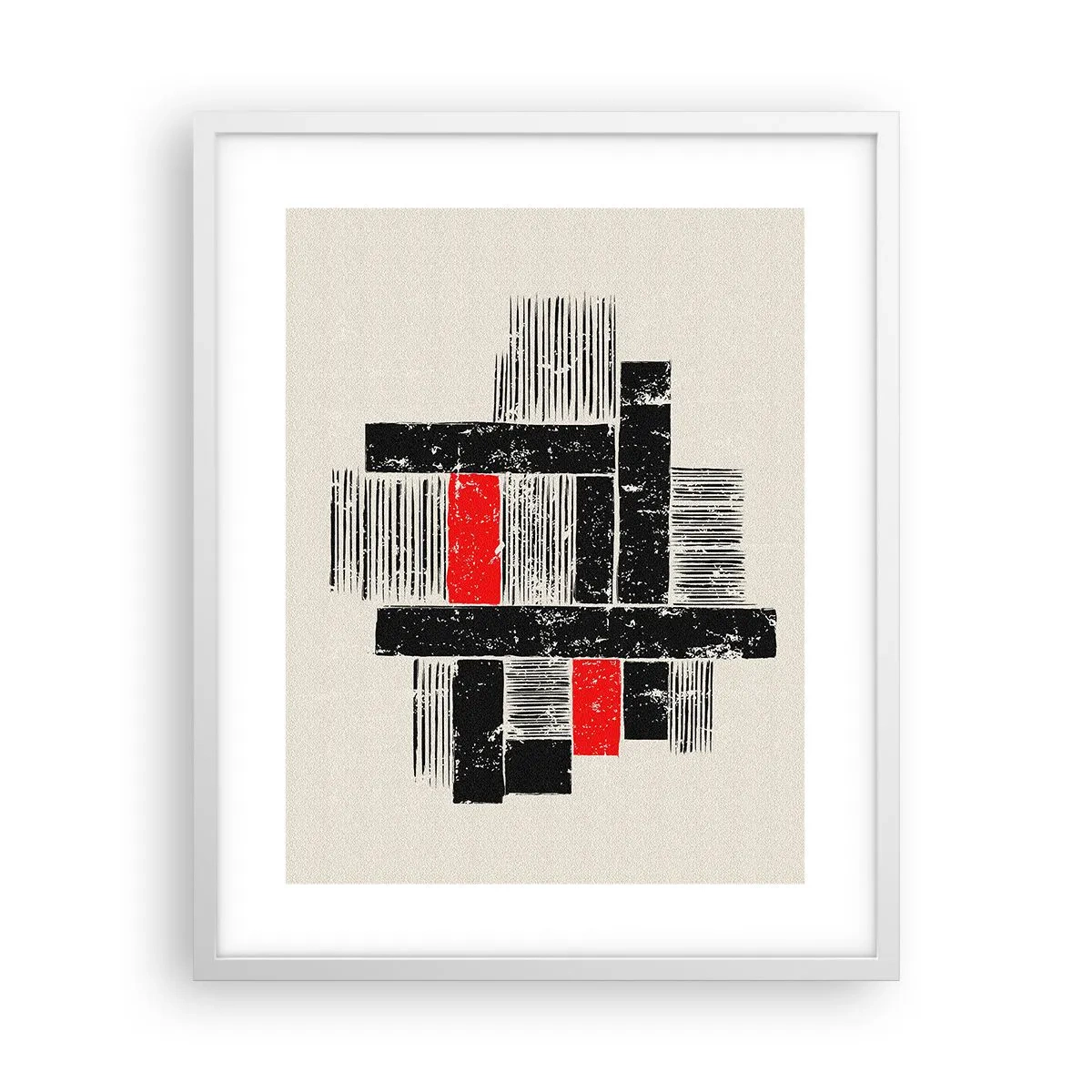 Affiche dans un cadre blanc - Poster - En rouge et noir - 40x50 cm