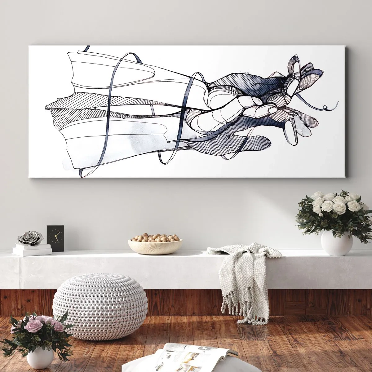 Impression sur toile - Image sur toile - Étude du touché - 100x40 cm