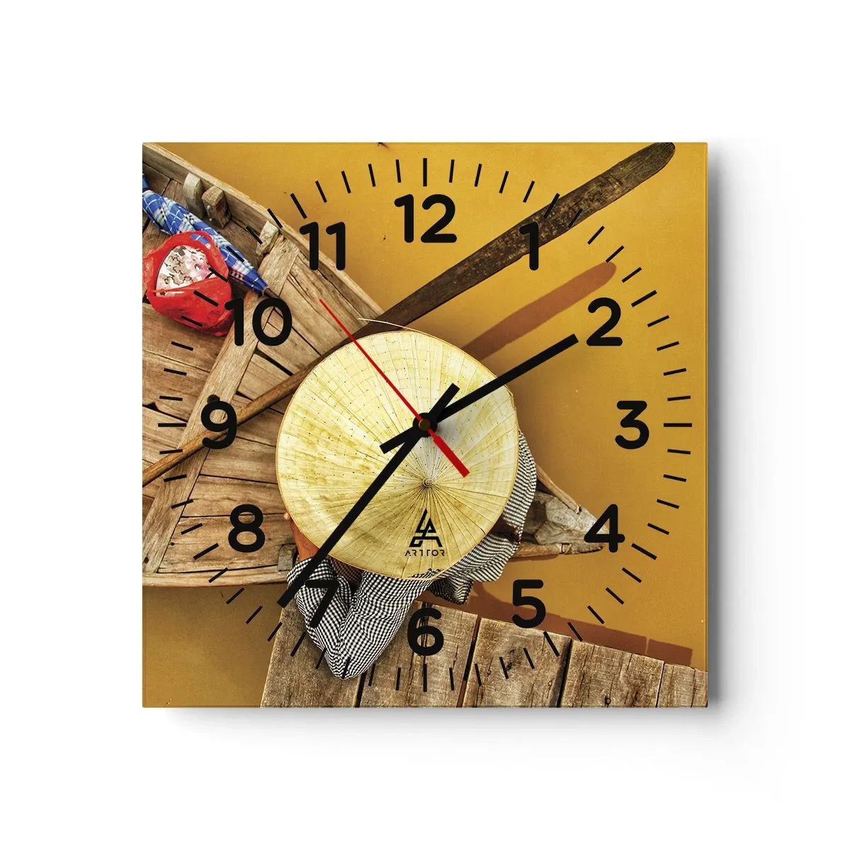 Horloge murale - Pendule murale - La vie sur le fleuve Jaune - 30x30 cm