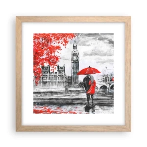 Affiche dans un chêne clair - Poster - Amoureux de Londres - 30x30 cm