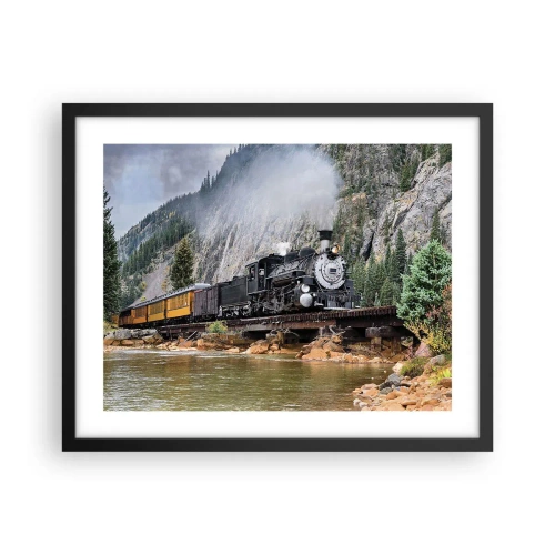 Affiche dans un cadre noir - Poster - Et lui jusqu'où? Jusqu'où? - 50x40 cm