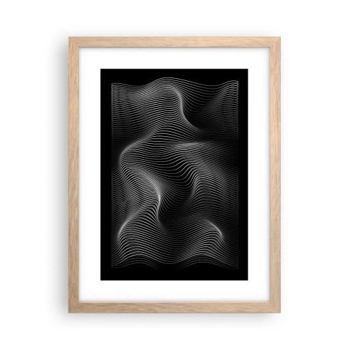 Affiche dans un chêne clair - Poster - Danse de lumière dans l'espace - 30x40 cm