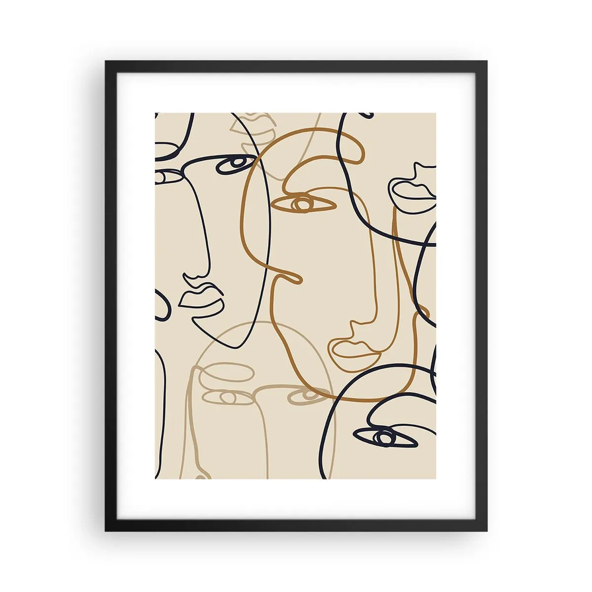 Affiche dans un cadre noir - Poster - Portrait multiplié - 40x50 cm