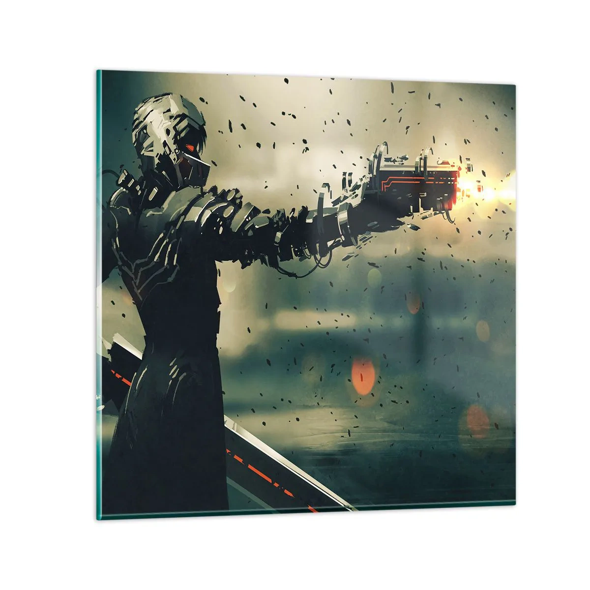 Impression sur verre - Image sur verre - L'arme fatale - Votre propre Terminator - 30x30 cm