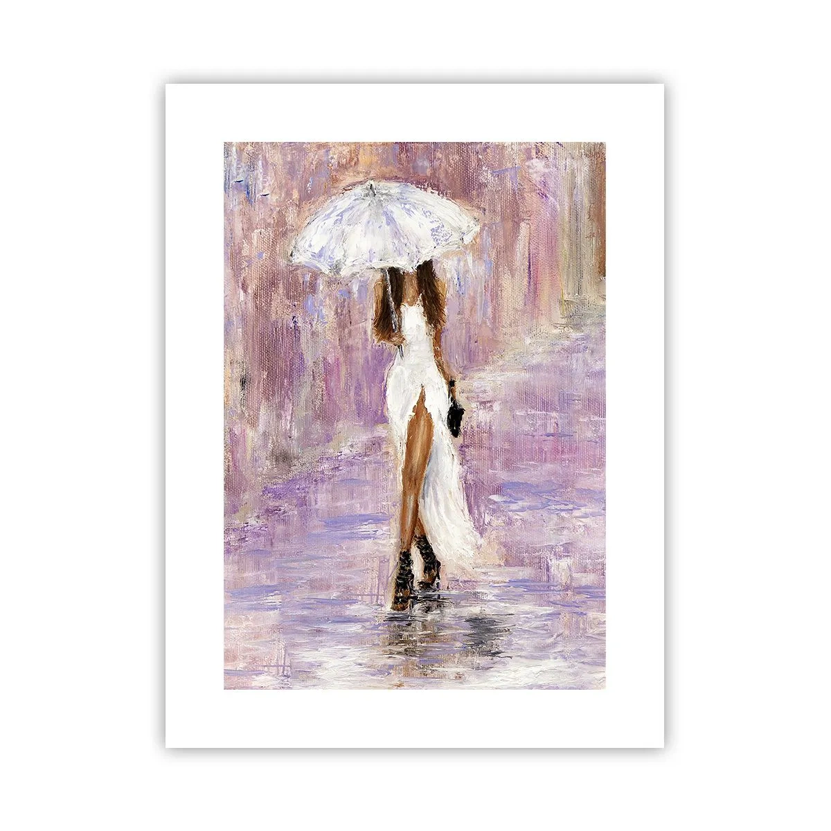Affiche - Poster - Sous la pluie lilas - 30x40 cm