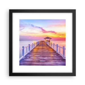 Affiche dans un cadre noir - Poster - Le silence lilas-doré du soir - 30x30 cm