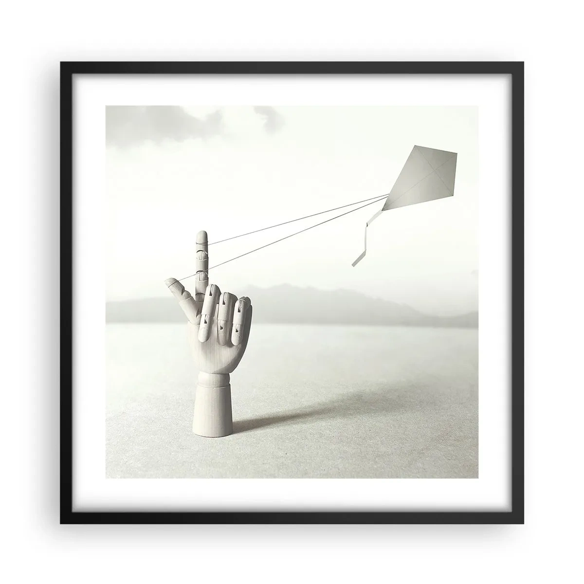 Affiche dans un cadre noir - Poster - Épreuve de force - 50x50 cm