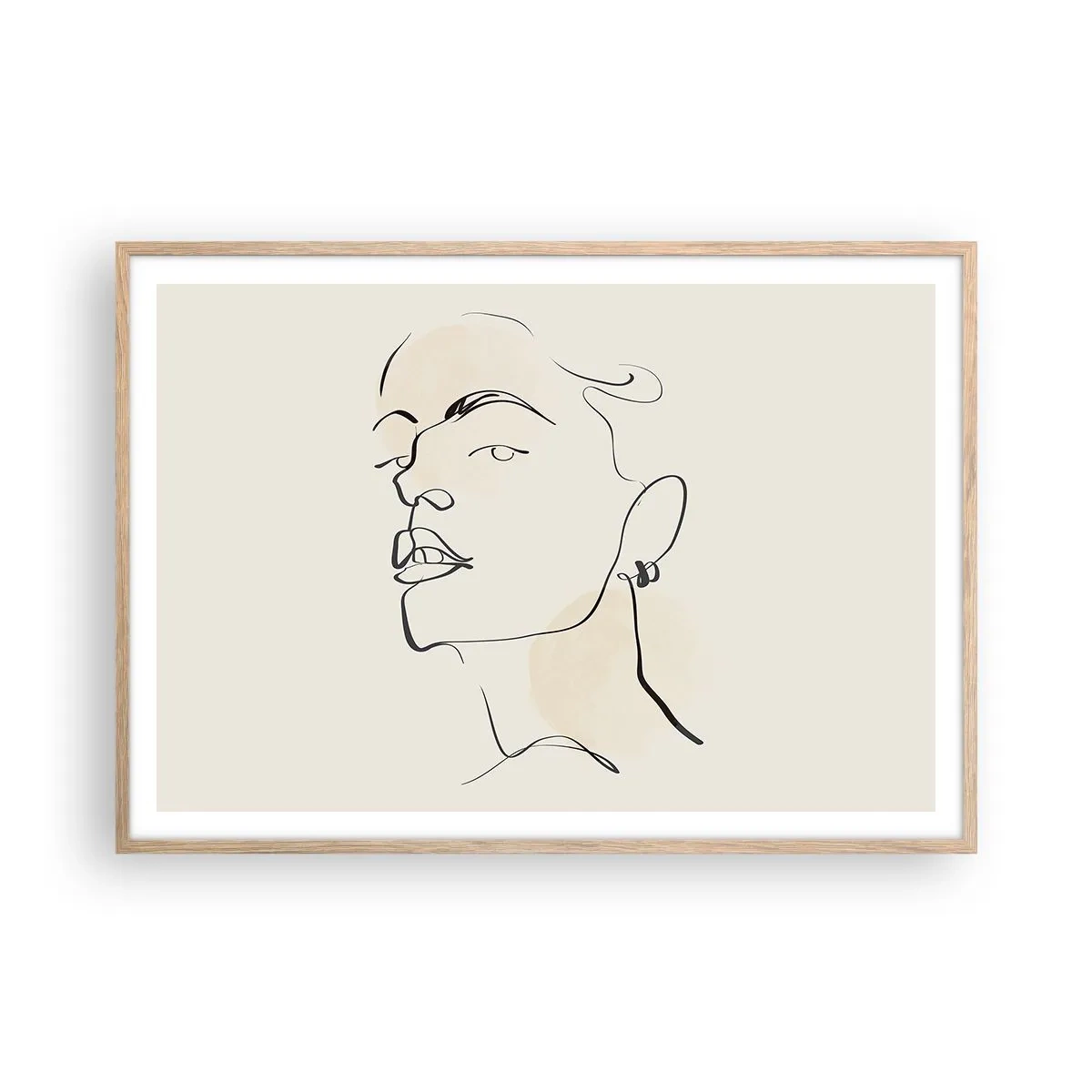 Affiche dans un chêne clair - Poster - Regard fier - 100x70 cm