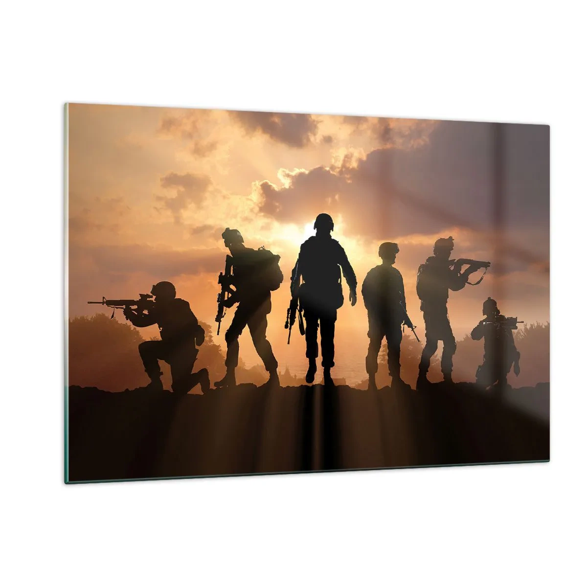 Impression sur verre - Image sur verre - Frères d'armes - 120x80cm - Brothers in arms - Décoration murale moderne pour le salon et la chambre ARTTOR