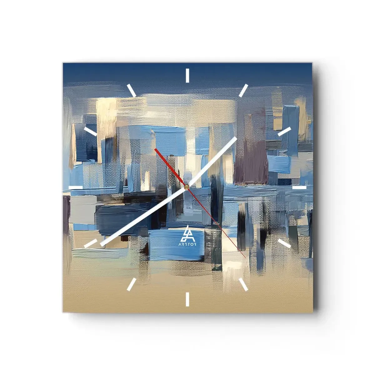 Horloge murale - Pendule murale - Construction bleue - 40x40 cm