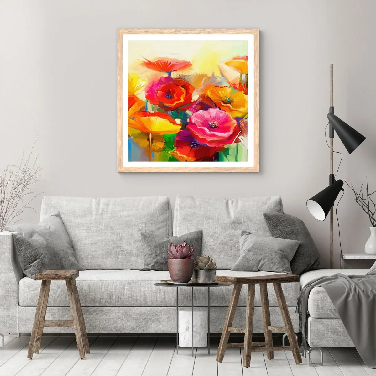 Affiche dans un chêne clair - Poster - Pas seulement rouge - 30x30 cm