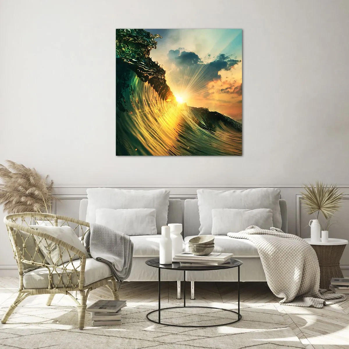 Impression sur verre - Image sur verre - Surfeur, où es-tu ? - 50x50 cm