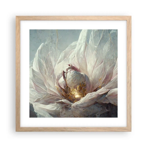 Affiche dans un chêne clair - Poster - Il fleurit une fois tous les cent ans - 40x40 cm