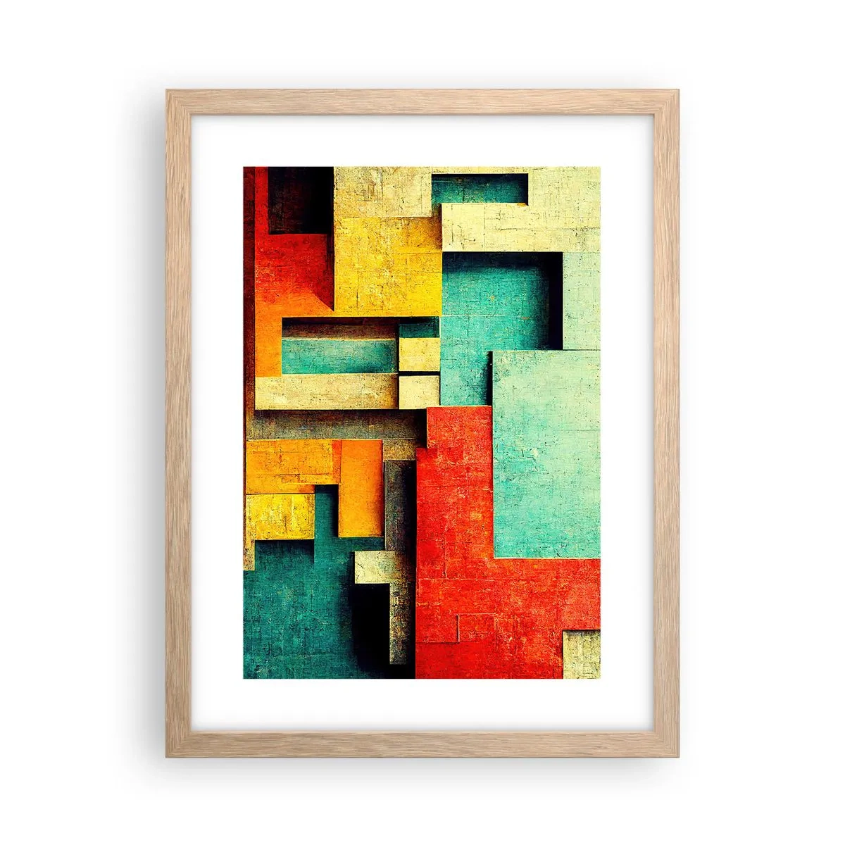 Affiche dans un chêne clair - Poster - Festival des angles droits - 30x40 cm