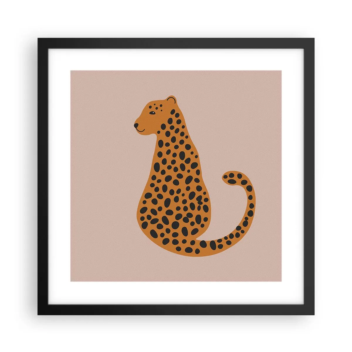 Affiche dans un cadre noir - Poster - La panthère est un motif à la mode - 40x40 cm