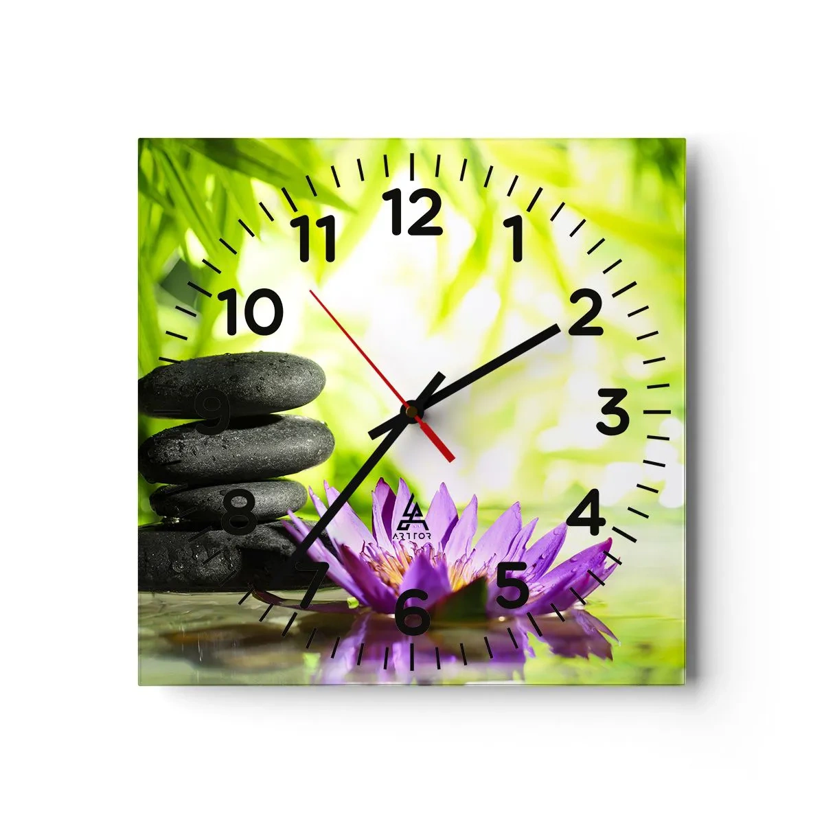 Horloge murale - Pendule murale - Dans un buisson de bambou - 30x30 cm