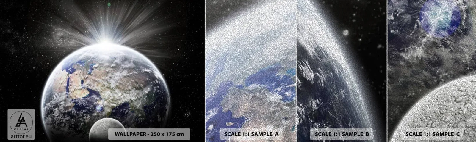 Échantillon de Papier Peint Premium Sand - En pleine splendeur - Astronomie, Cosmos, Galaxie - 100x30 cm