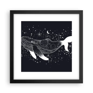 Affiche dans un cadre noir - Poster - Dans l'océan de l'univers - 30x30 cm