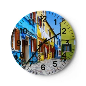 Horloge murale - Pendule murale - Pastel, douce ruelle - 30x30 cm