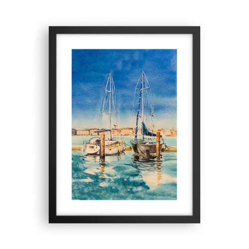 Affiche dans un cadre noir - Poster - Lagune ensoleillée - 30x40 cm