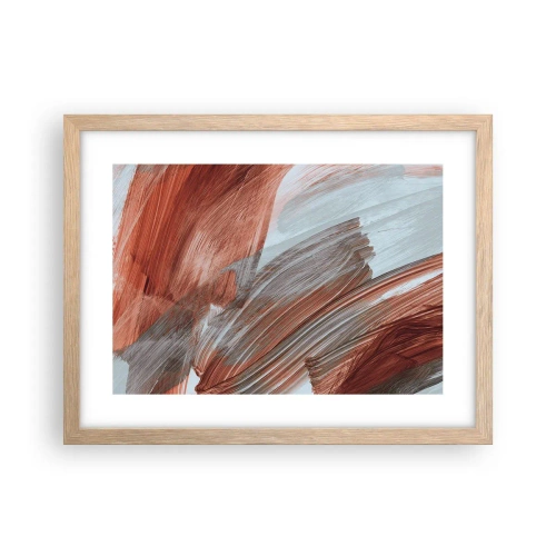 Affiche dans un chêne clair - Poster - Abstraction venteuse et automnale - 40x30 cm