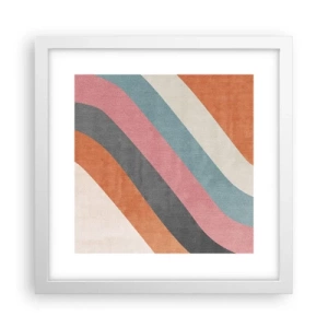 Affiche dans un cadre blanc - Poster - Composition diagonale – mouvement - 30x30 cm