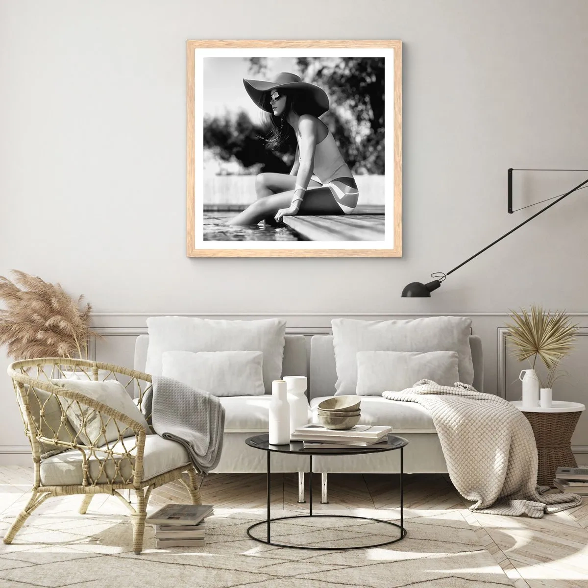 Affiche dans un chêne clair - Poster - Rêve d'été - 40x40 cm