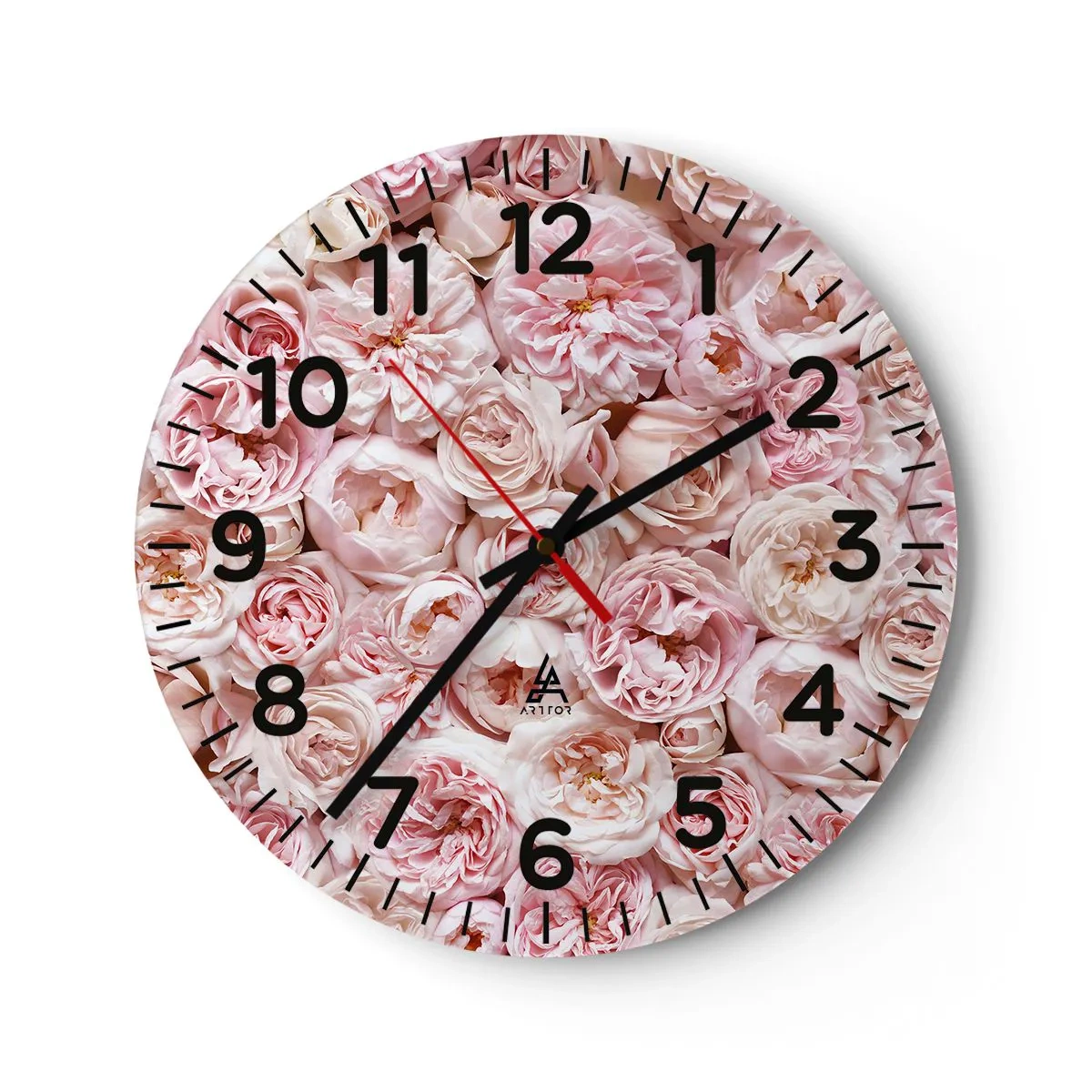 Horloge murale - Pendule murale - Un lit de roses - 40x40 cm