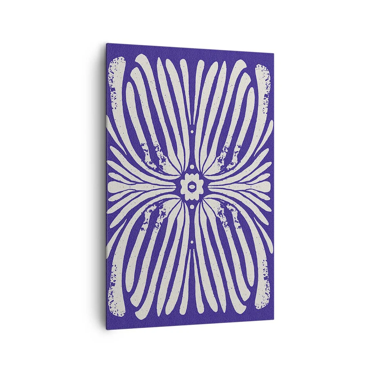 Impression sur toile - Image sur toile - Motif ethnique dans les tons violet et blanc - 80x120cm - Inspirations ethniques - Décoration murale moderne pour le salon et la chambre ARTTOR