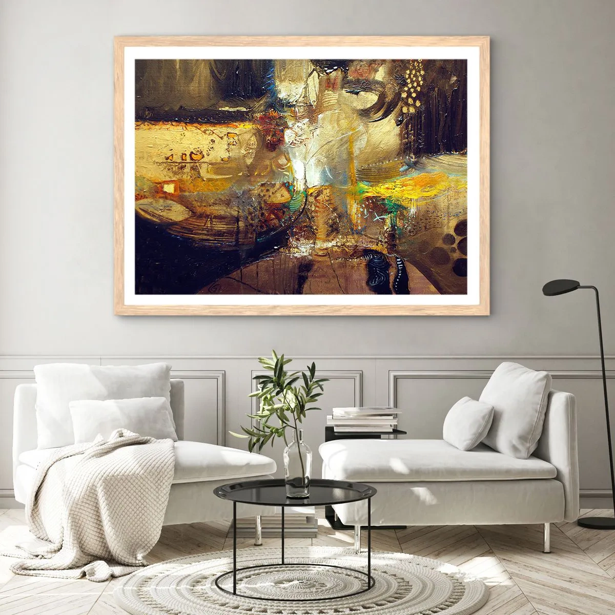 Affiche dans un chêne clair - Poster - Froid, tiède, chaud - 40x30 cm