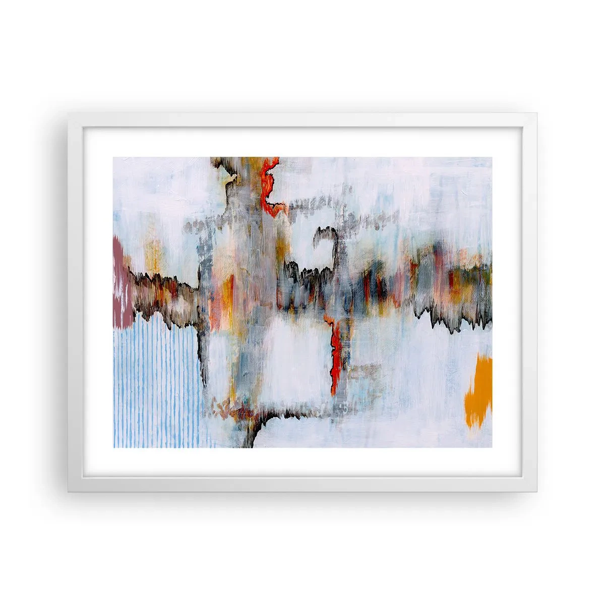 Affiche dans un cadre blanc - Poster - Un bâton sur l'eau - 50x40 cm